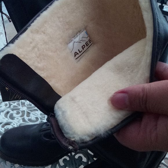 BRAND NEW ALPES  Brown Leather Boots WIDE CALF  Fit Size 7.5   NWT - Picture 4 of 5